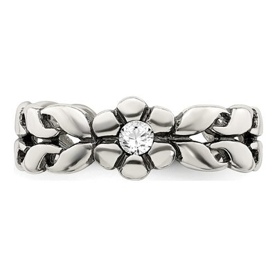 Sterling Silver Crystal Antiqued Toe Ring – view 6