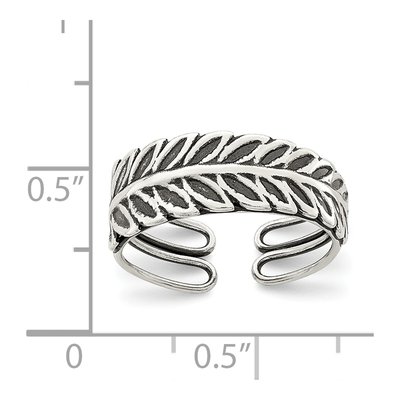 Sterling Silver Antiqued Fancy Toe Ring – view 4