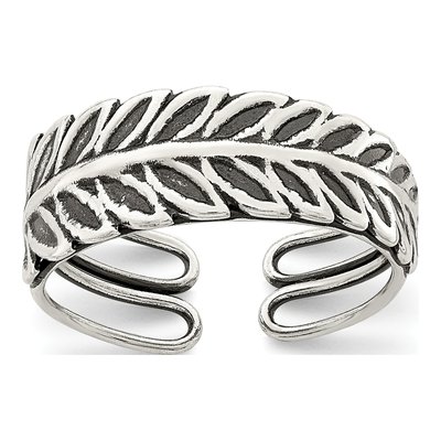 Sterling Silver Antiqued Fancy Toe Ring