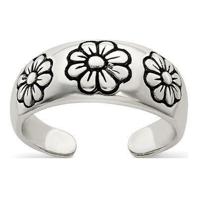 Sterling Silver Antiqued Toe Ring