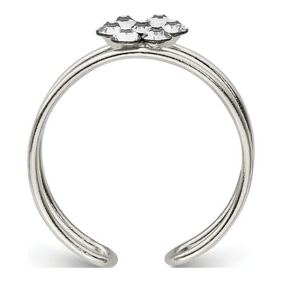Sterling Silver CZ Flower Toe Ring – view 3