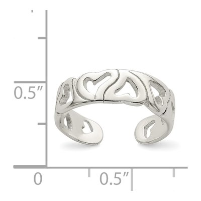 Sterling Silver Heart Toe Ring – view 4