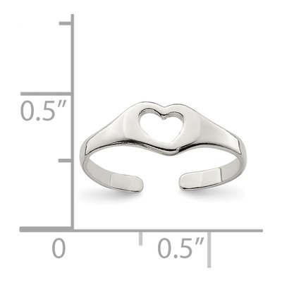 Sterling Silver Heart Toe Ring – view 4