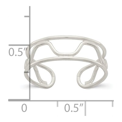 Sterling Silver Wave Toe Ring – view 4