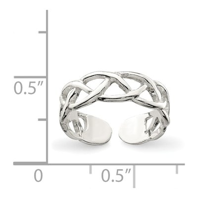 Sterling Silver Woven Toe Ring – view 4