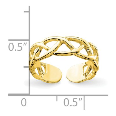 Gold-Plated Sterling Silver Woven Toe Ring – view 4