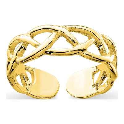 Gold-Plated Sterling Silver Woven Toe Ring