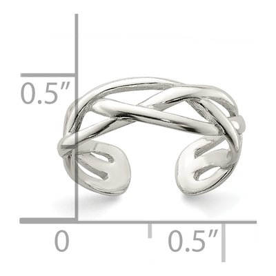 Sterling Silver Woven Toe Ring – view 4