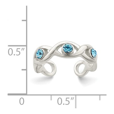 Sterling Silver Crystal Stellux Toe Ring – view 5