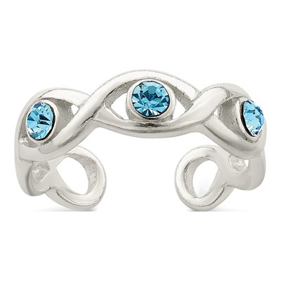 Sterling Silver Crystal Stellux Toe Ring
