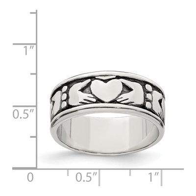 Men's Sterling Silver Claddagh Ring – view 4