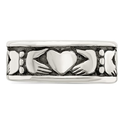 Men's Sterling Silver Claddagh Ring – view 6