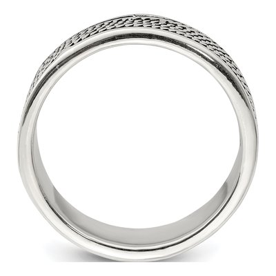 Men's Sterling Silver Rope Design Ring – view 3