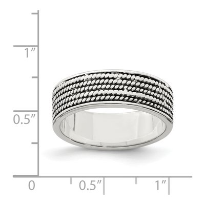 Men's Sterling Silver Rope Design Ring – view 4