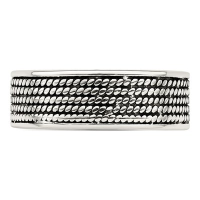 Men's Sterling Silver Rope Design Ring – view 5
