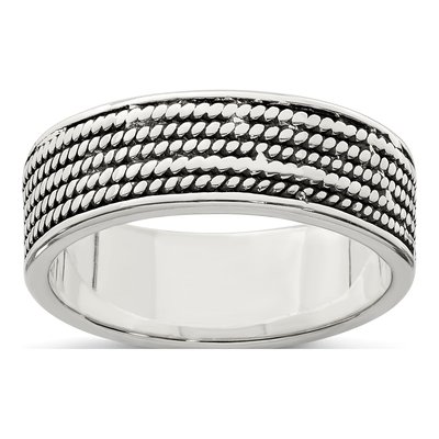 Men's Sterling Silver Rope Design Ring