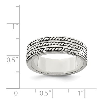Men's Sterling Silver Antiqued Ring – view 4