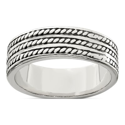 Men's Sterling Silver Antiqued Ring