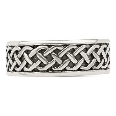 Men's Sterling Silver Woven Weave Ring – view 5