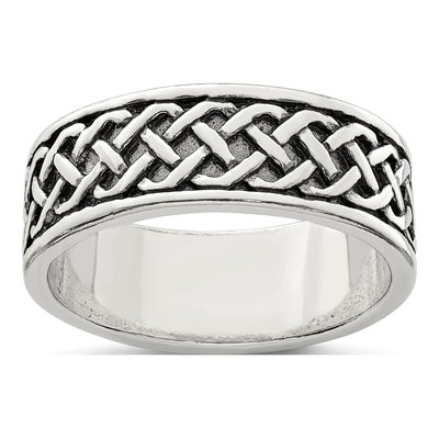 Men's Sterling Silver Woven Weave Ring
