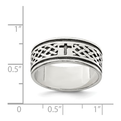 Men's Sterling Silver Cross Weave Ring – view 4