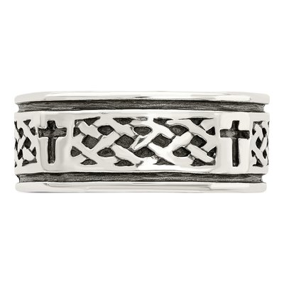 Men's Sterling Silver Cross Weave Ring – view 5