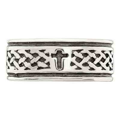 Men's Sterling Silver Cross Weave Ring – view 6