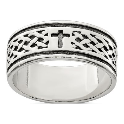 Men's Sterling Silver Cross Weave Ring