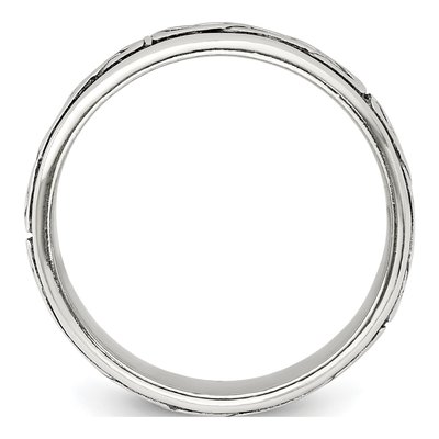 Men's Sterling Silver Textured Design Ring – view 3