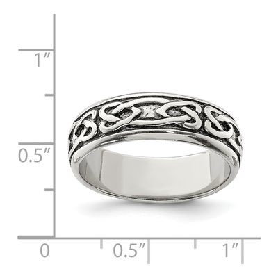 Men's Sterling Silver Textured Design Ring – view 4