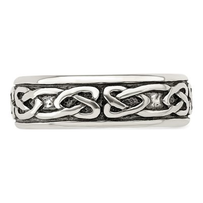 Men's Sterling Silver Textured Design Ring – view 5