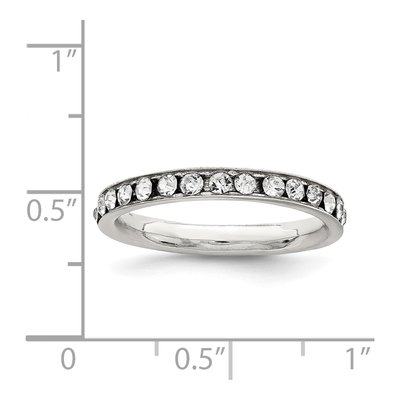 Sterling Silver Crystal Eternity Band – view 4