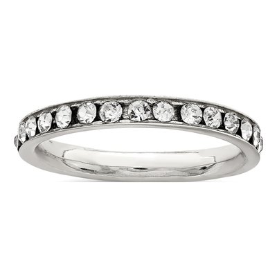 Sterling Silver Crystal Eternity Band