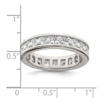 Sterling Silver CZ Eternity Band – view 3