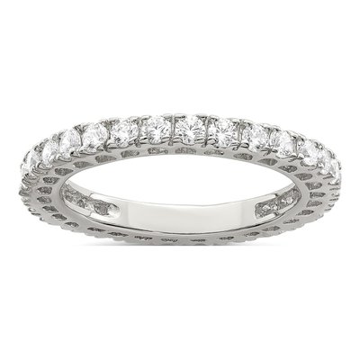 Sterling Silver CZ Anniversary Wedding Band
