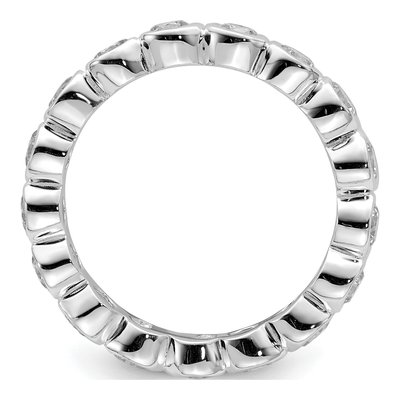 Sterling Silver CZ Eternity Band – view 3