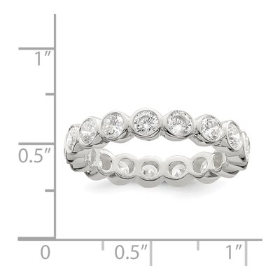 Sterling Silver CZ Eternity Band – view 4