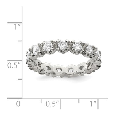 Sterling Silver CZ Eternity Band – view 4