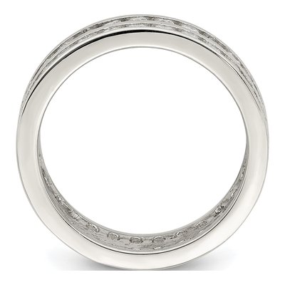 Sterling Silver CZ Double Row Wedding Band – view 3