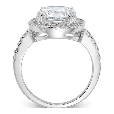 Sterling Silver CZ Engagement Ring – view 3