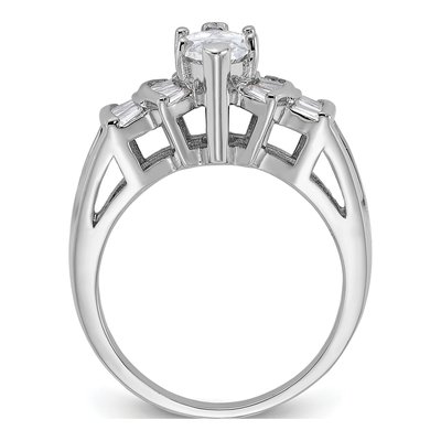 Sterling Silver CZ Marquise Engagement Ring – view 3