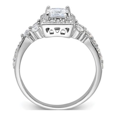 Sterling Silver CZ Square Ring – view 3