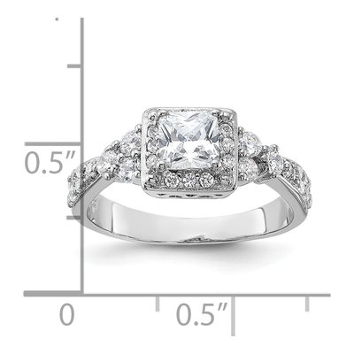 Sterling Silver CZ Square Ring – view 4