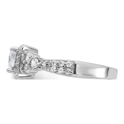 Sterling Silver CZ Square Ring – view 5