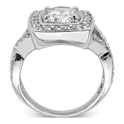 Sterling Silver CZ Round Fashion Ring – view 2