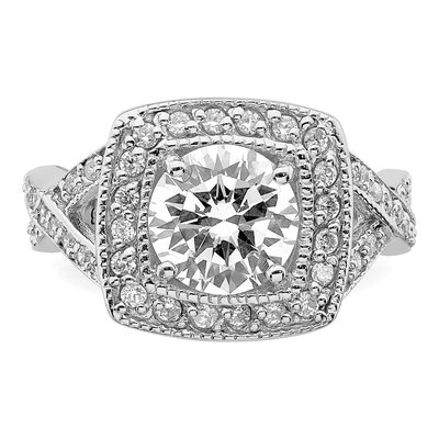 Sterling Silver CZ Round Fashion Ring – view 5
