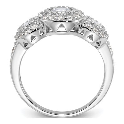 Sterling Silver CZ 3-Stone Ring – view 3