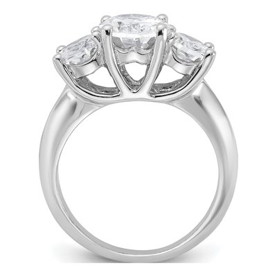 Sterling Silver CZ 3-Stone Engagement Ring – view 3
