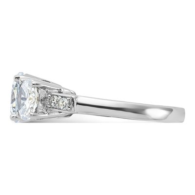 Sterling Silver CZ 3-Stone Engagement Ring – view 5
