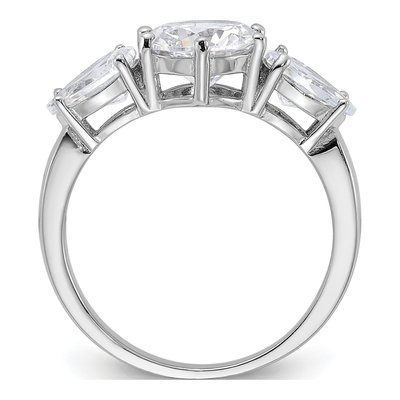 Sterling Silver CZ 3-Stone Engagement Ring – view 3